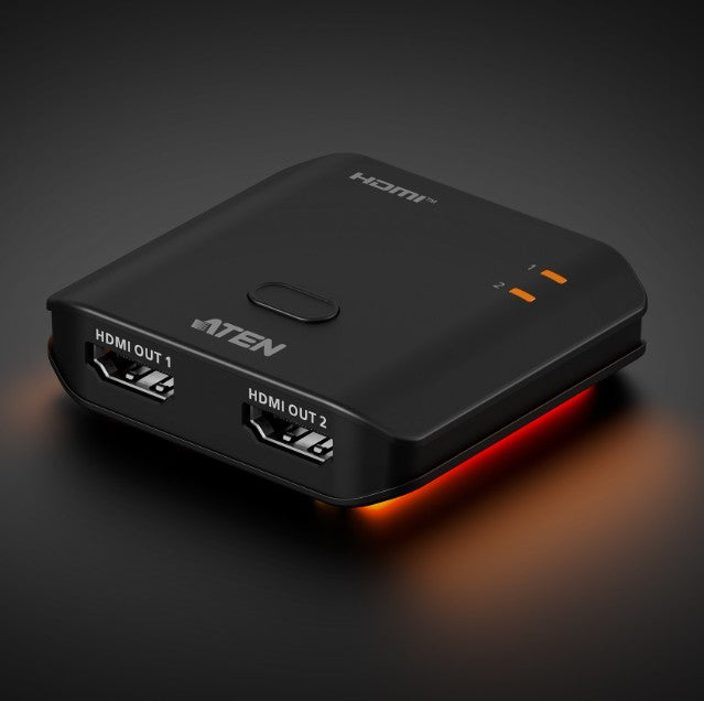 Aten Essential 2-Port 8K HDMI Splitter, EDID Sync™, One HDMI source shares two 8K @ 60Hz / 4K @ 120Hz displays, LPCM 7.1, Dolby® & DTS-HD Master Audio