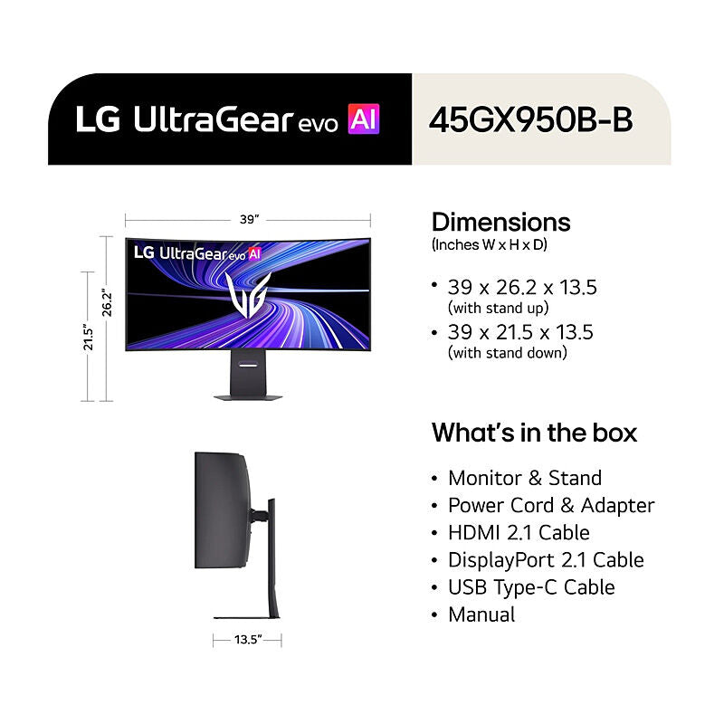 LG 45GX950B-B.AAU - 45'' 5K OLED Monitor
