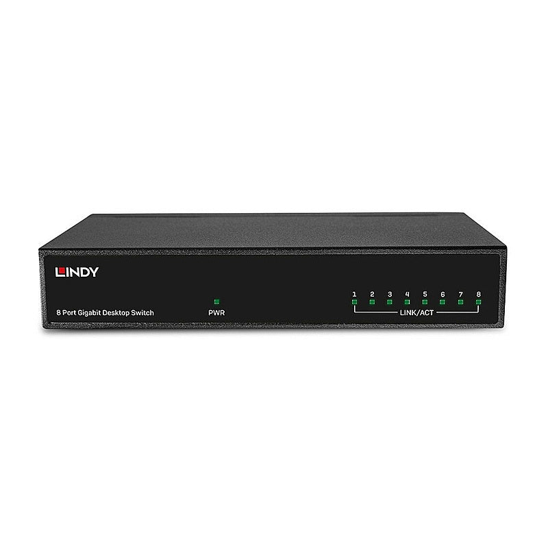 Lindy 8 Port Gigabit Ethernet Switch Premium, Metal Housing