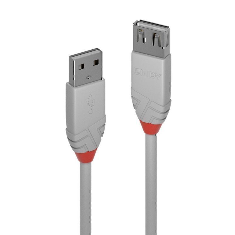 Lindy 0.2m USB-A 2.0 Extension Cable - Anthra Line Grey - Soundz Store AUSTRALIA