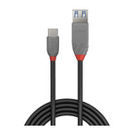 Lindy 0.15m USB 3.2 Type C to A Adapter Cable 10Gbps Anthra Line