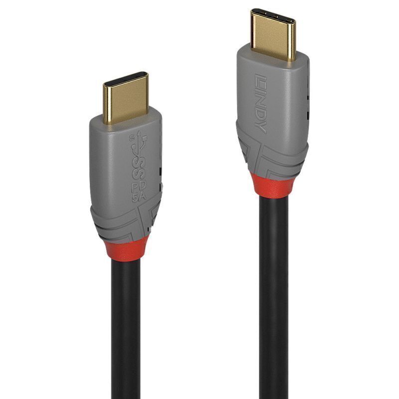 Lindy 1m USB-C 3.1 Cable - 5A PD - Anthra Line - Soundz Store AUSTRALIA