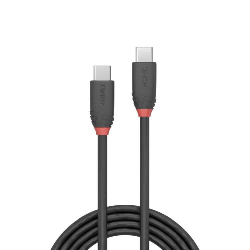 Lindy 1m USB-C 3.1 Cable 3A - Black Line