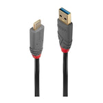 Lindy 0.5m USB 3.2 Type A to C Cable, 10Gbps, 5A, PD, Anthra Line