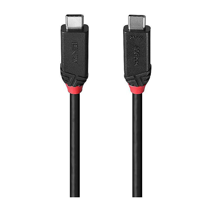 Lindy 0.5m USB4 240W Type C Cable Black Line