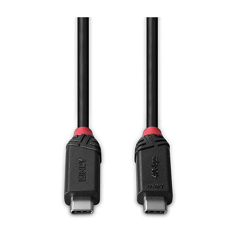 Lindy 0.5m USB4 240W Type C Cable Black Line