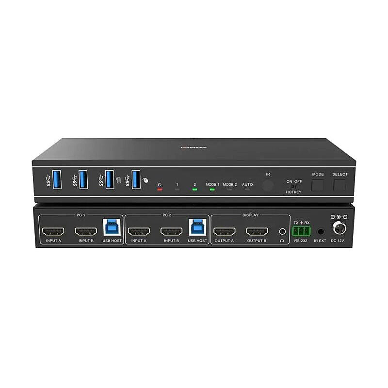 Lindy 2 Port Dual Head HDMI 4K60, USB 3.0 KVM Switch
