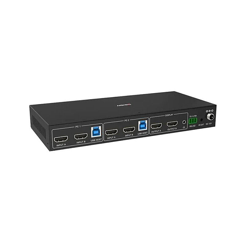 Lindy 2 Port Dual Head HDMI 4K60, USB 3.0 KVM Switch