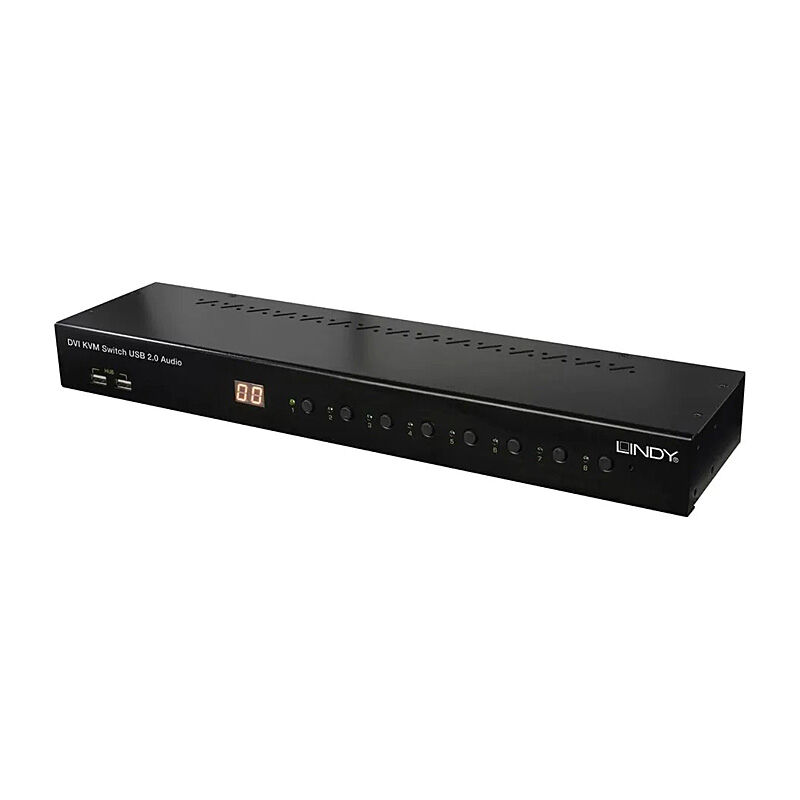 Lindy 8 Port KVM Switch Pro DVI-I with USB hub and audio support