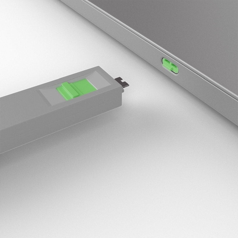 Lindy USB-C Port Blockers & Key - 4 Pack (Green)
