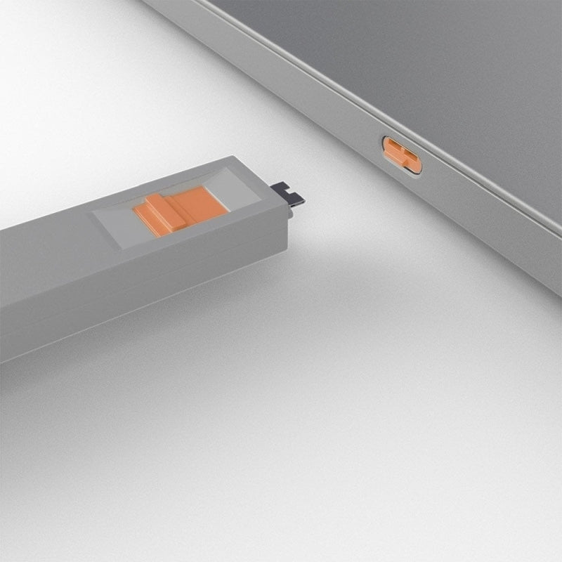 Lindy USB-C Port Blockers & Key - 4 Pack (Orange)