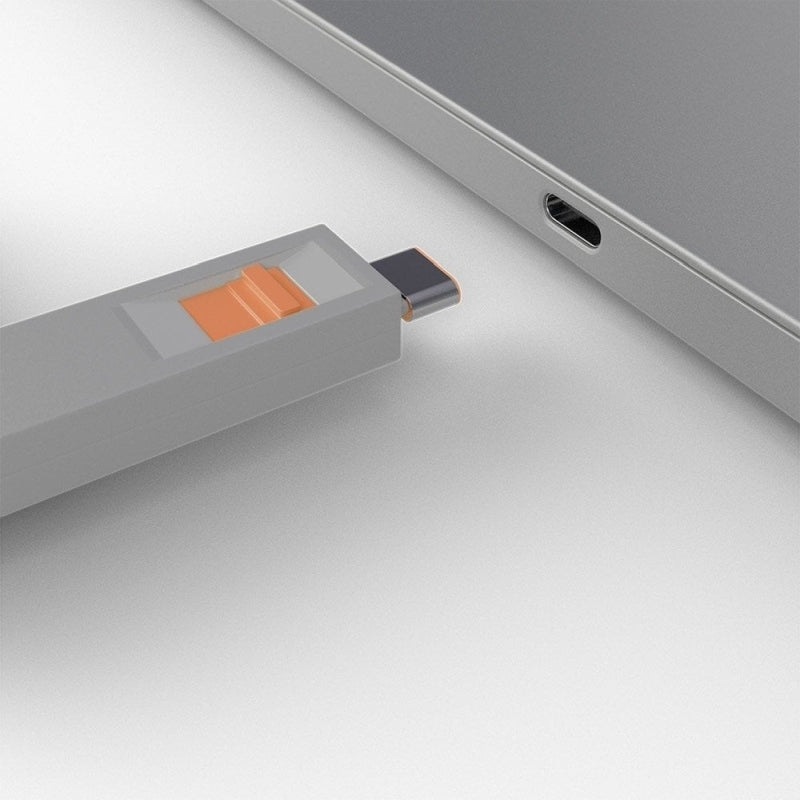 Lindy USB-C Port Blockers & Key - 4 Pack (Orange)