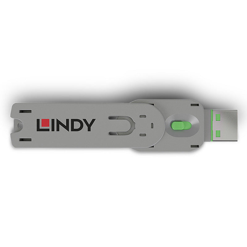 Lindy USB-A Port Blocker Key, Green