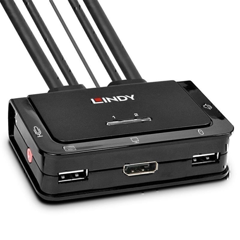 Lindy 2 Port DP 1.2 - USB-A 2.0 &amp; Audio KVM Switch - Soundz Store AUSTRALIA