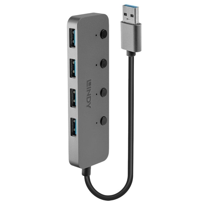 Lindy USB-A 3.0 - 4 Port Hub with On/Off Switches