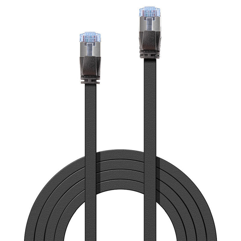 Lindy 5m CAT6A U/FTP Flat Gigabit Network Cable - Black