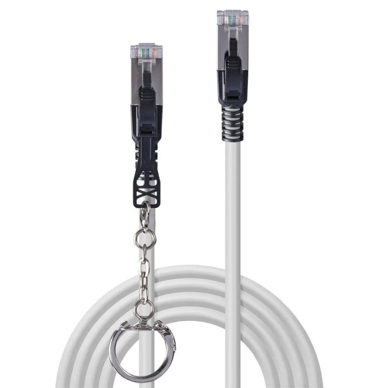 Lindy 0.5m Cat.6A S/FTP Locking Ethernet Cable - Grey