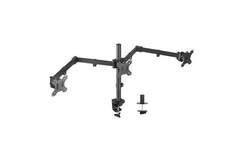 (LS) mbeat® activiva Triple-Screen Articulating Monitor Arm Ideal for a seamless triple monitor setup (13'-27'), it offers flexible positioning