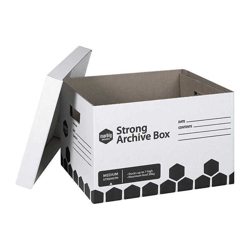 Marbig Strong Archive Box 30kg 420LX320WX260mm