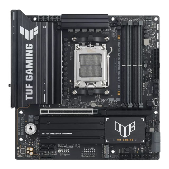 ASUS AMD TUF GAMING B650EM-PLUS WIFI (AM5) Micro-ATX Motherboard, DDR5 256GB, 1x PCIe 5.0 x16, 3x M.2, 4x SATA, Wi-Fi 6E, 2.5Gb LAN, 1x HDMI, 1x DP