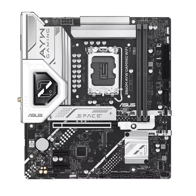 ASUS B860M AYW GAMING WIFI Micro-ATX Motherboard Up to 128GB DDR5 (2x Slots), 1 x PCIe 4.0,  2 x M.2 slots, WiFi 6,