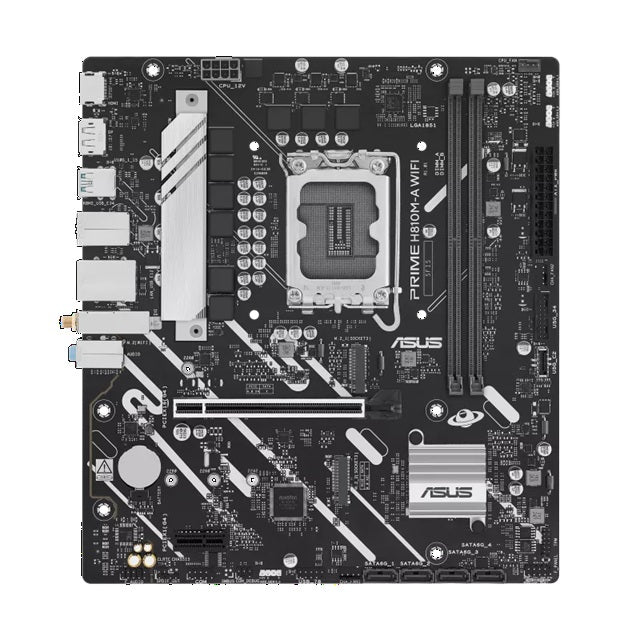 ASUS PRIME H810M-A WIFI-CSM Micro-ATX Motherboard Up to 128GB DDR5 (2x Slots), 1 x PCIe 4.0 x16, 2 x M.2, 4 x SATA, WiFi 6, HDMI, DP