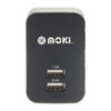 Moki Dual USB Wall Charger Blk - Soundz Store AUSTRALIA