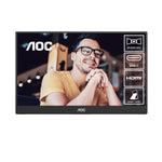 AOC 15.6inch FHD IPS 1920x1080 16:9, 800:1 Contrast 230 Nits 2x USB-C 1x Mini HDMI 2.0 1Wx2 Speakers Foldable Smart Cover VESA Mount Portable Monitor