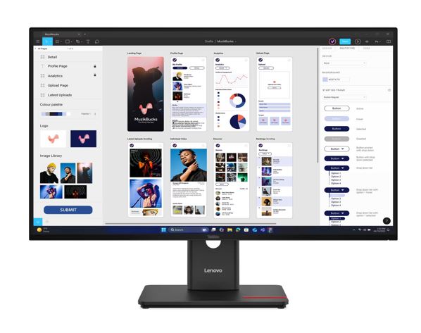 LENOVO ThinkVision T32UD-40 31.5'/32' 60Hz UHD IPS Monitor 4K 3840x2160 16:9 Height Adjustable Tilt Pivot Swivel HDMI DP USB-C hub LAN RJ45 VESA 3yr