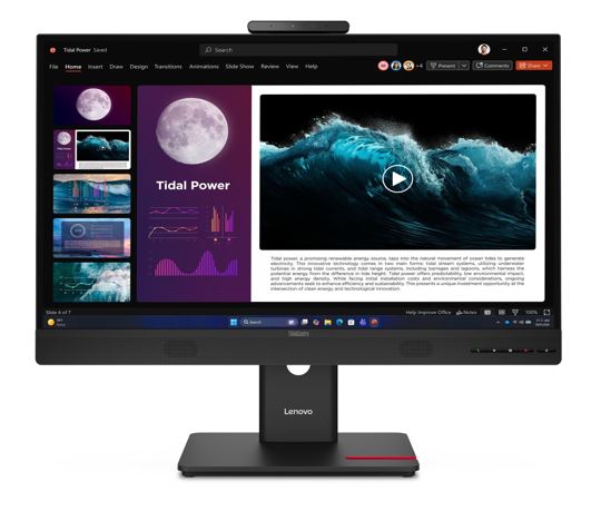 LENOVO ThinkCentre Tiny-in-One 27' 40-120Hz QHD Monitor 2560x1440 16:9 4ms IPS Height Adjust Tilt Swivel Pivot HDMI DP USB3.2 Webcam Mic VESA 3YR
