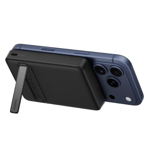 Belkin BoostCharge Slim Magnetic 10K Power Bank w/ Qi2(15W)+USB-C Cable(.6M)+Integrated Kickstand -Black(BPD016fqBK),2xUSB-C,$2500 CEW,2 Year Warranty