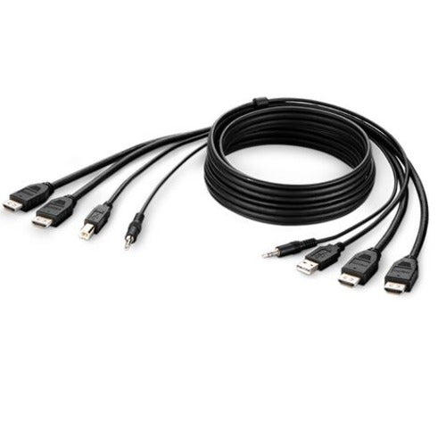Belkin Cybersecurity and Secure KVM TAA DUAL HDMI/USB/AUD CBL, HDMI M/M; USB A/B, 10' - Black(F1DN2CCBL-HH10t), 3 Years Warranty