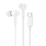 Belkin SoundForm USB-C Wired Earbuds With Adjustable Volume Limiter -White(G3H0002fqPKV2),IPX5-Rated,10mm Drivers,Built-in Microphone,2 Years Warranty