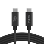 Belkin Connect USB4 USB-C to USB-C Cable (2M) - Black (INZ004BT2MBK), 5A/240W, 20Gbps,4K@60Hz, Thunderbolt 4, USB-IF Certified,2 Years Warranty