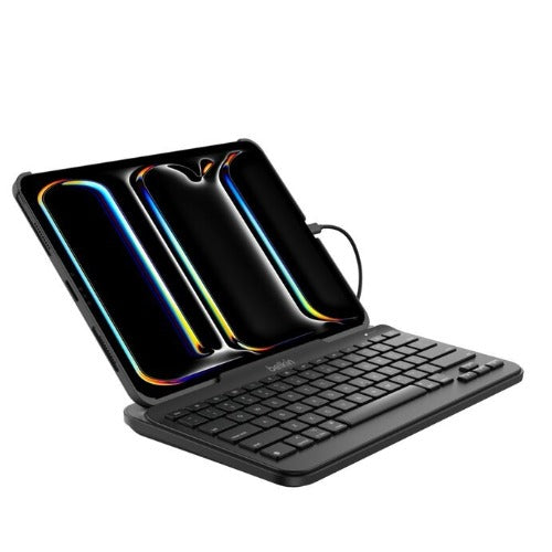 Belkin Connect USB-C Keyboard with Stand foriPad (TBA010bg), Rugged, SBAC testing, IP51, Nonslip, Pry-resistant Keys, iPadOS Hotkeys, 3-year Warranty