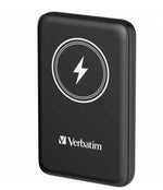 Verbatim Power Pack 10,000 mAh PD 3.0,  22.5w, embedded cables USB-C, Lightning Cables, USB-A Ports – Charge 4 devices at once, LED display Black