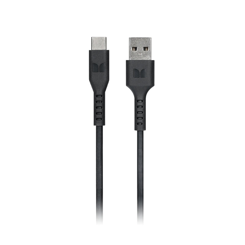 Monster USB-C to USB-A Thermo Plastic Elastometer Cable - Black 1.2m - Soundz Store AUSTRALIA