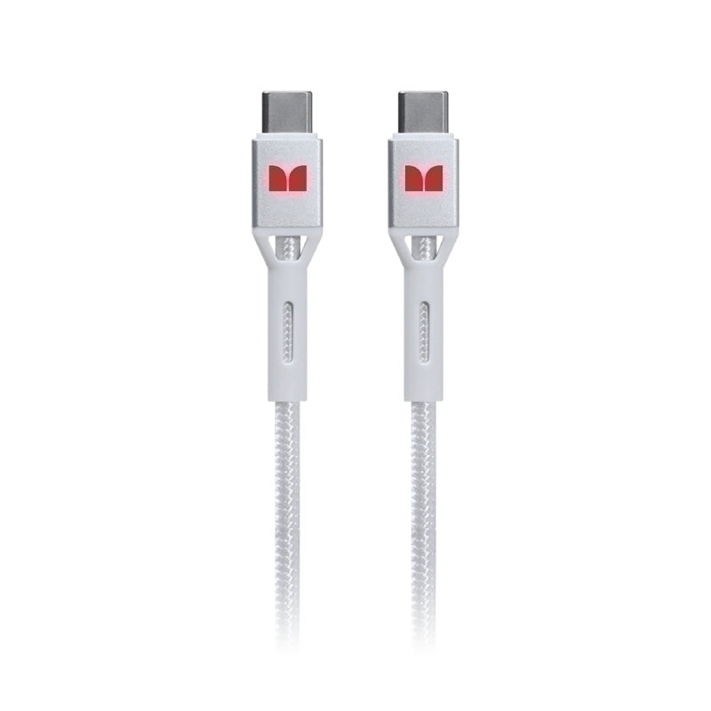 Monster USB-C to USB-C Braided Cable - White 1.2m - Soundz Store AUSTRALIA