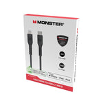 Monster Lightning to USB-C Thermo Plastic Elastometer Cable - Black 2m