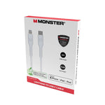 Monster Lightning to USB-C Thermo Plastic Elastometer Cable - White 2m