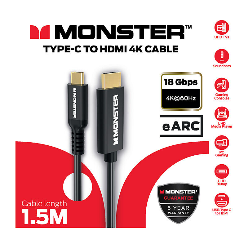 Monster MTESC2HD4K1.5M - C-HDMI 4K Cable 1.5M
