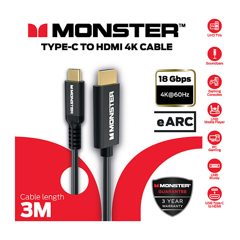 Monster MTESC2HD4K3M - C-HDMI 4K Cable 3M