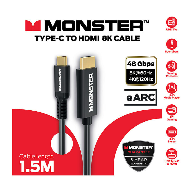 Monster MTESC2HD8K1.5M - C-HDMI 8K Cable 1.5M