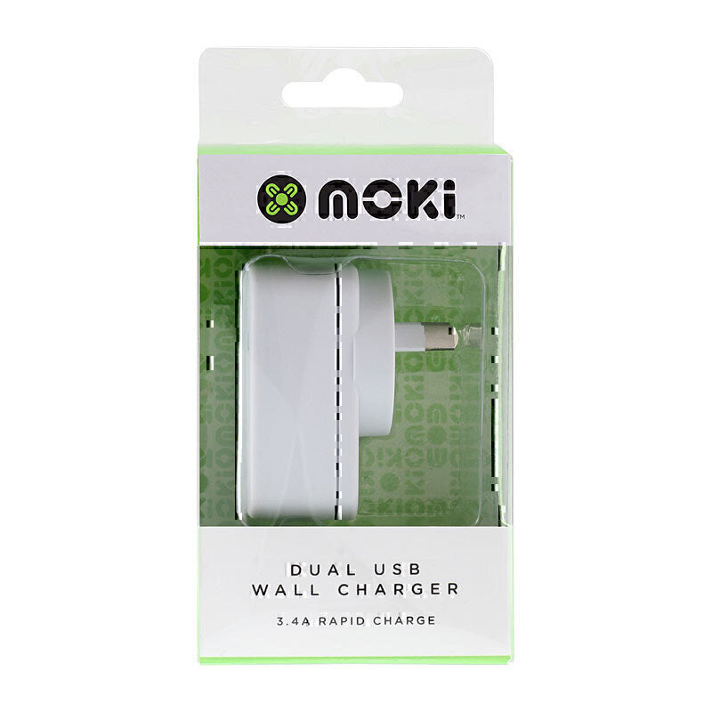 Moki Dual USB Wall Charger Wh - Soundz Store AUSTRALIA