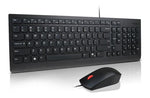 LENOVO Universal Wired USB Keyboard Mouse Combo Adjustable Tilt Leg Spill Resistant Copilot Keyboard 1600 DPI Optical Sensor Mouse Plug & Play 1.8m