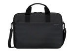 Targus 13-14' Intellect® Slim Briefcase Zippered padded front pocket Removable adjustable shoulder strap carry handles water-resistant fabric Black