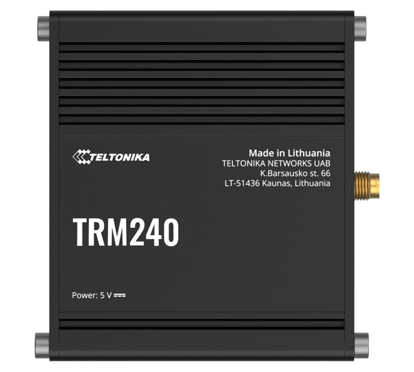 Teltonika TRM240 Industrial Cellular Modem, 4G/LTE (Cat 1), USB LTE Cat 1 Modem with a Rugged Housing and External Antenna Connector, PSU excluded