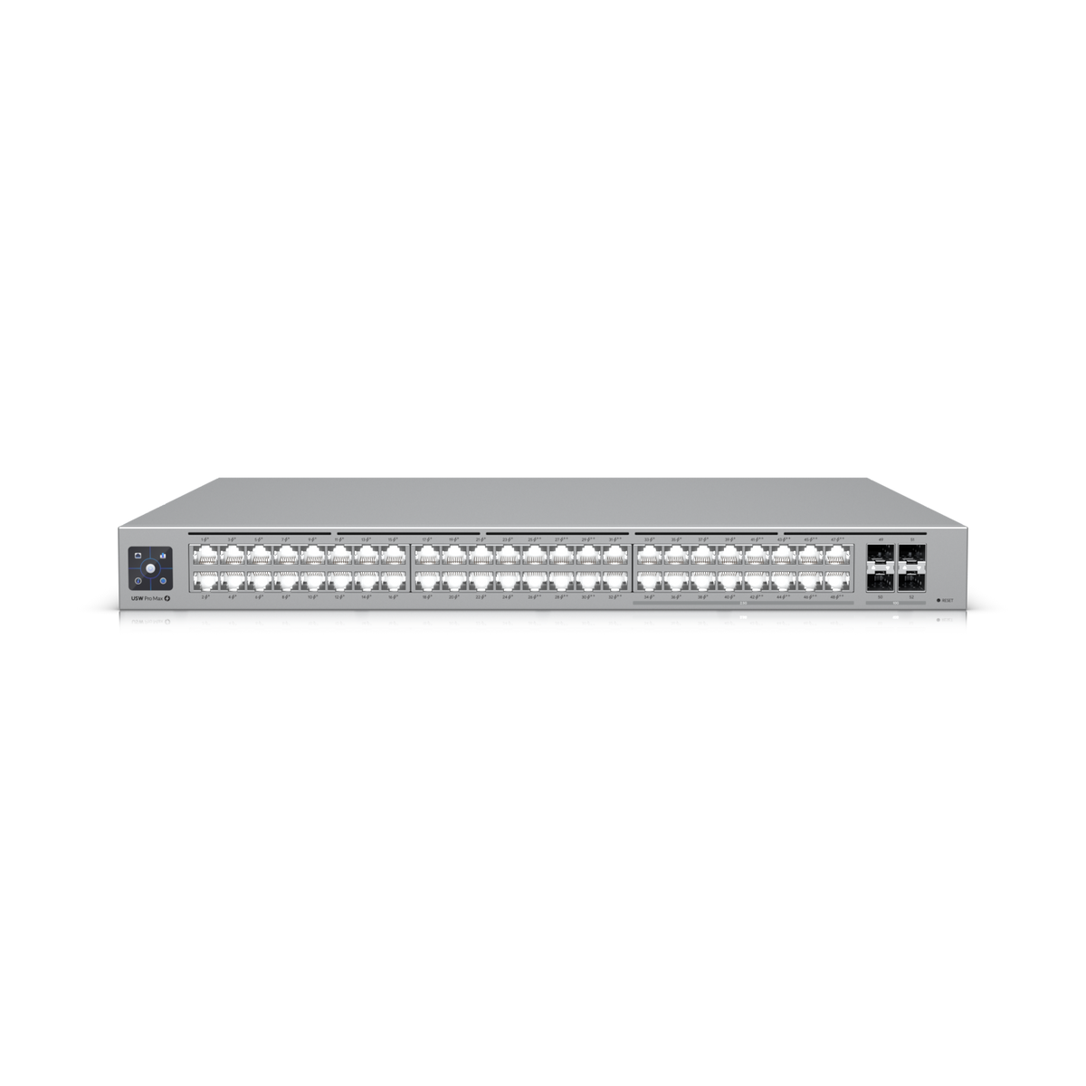 Ubiquiti UniFi Network, Switch, 48-Port,  POE 720W, (16) 2.5 GbE ports, 8 PoE+, 8 PoE++, (4) 10G SFP+ Ports,  Layer3,  Rack Mount,