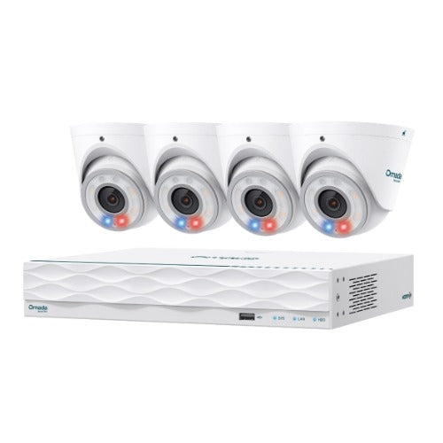 TP-Link Omada T8S4-2T - Omada 8MP Turret PoE Security Camera System with 2TB HDD, 4 Cameras with 16-Channel NVR