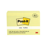 Post-It Lined Notes Canary Yellow 101 x 152mm 8-Pack
